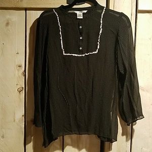 Max Studio silk polka dot sheer blouse